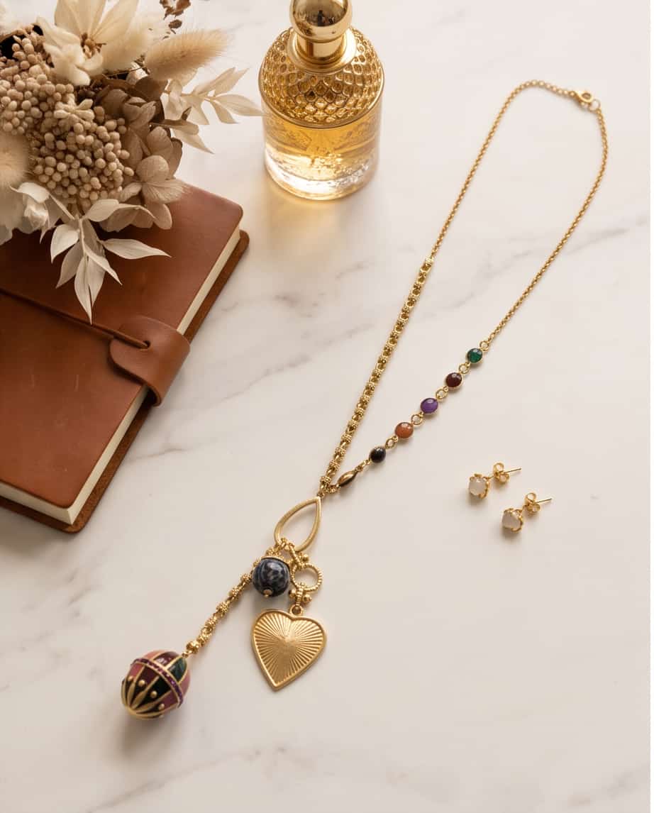 Collana lunga acciaio 80cm