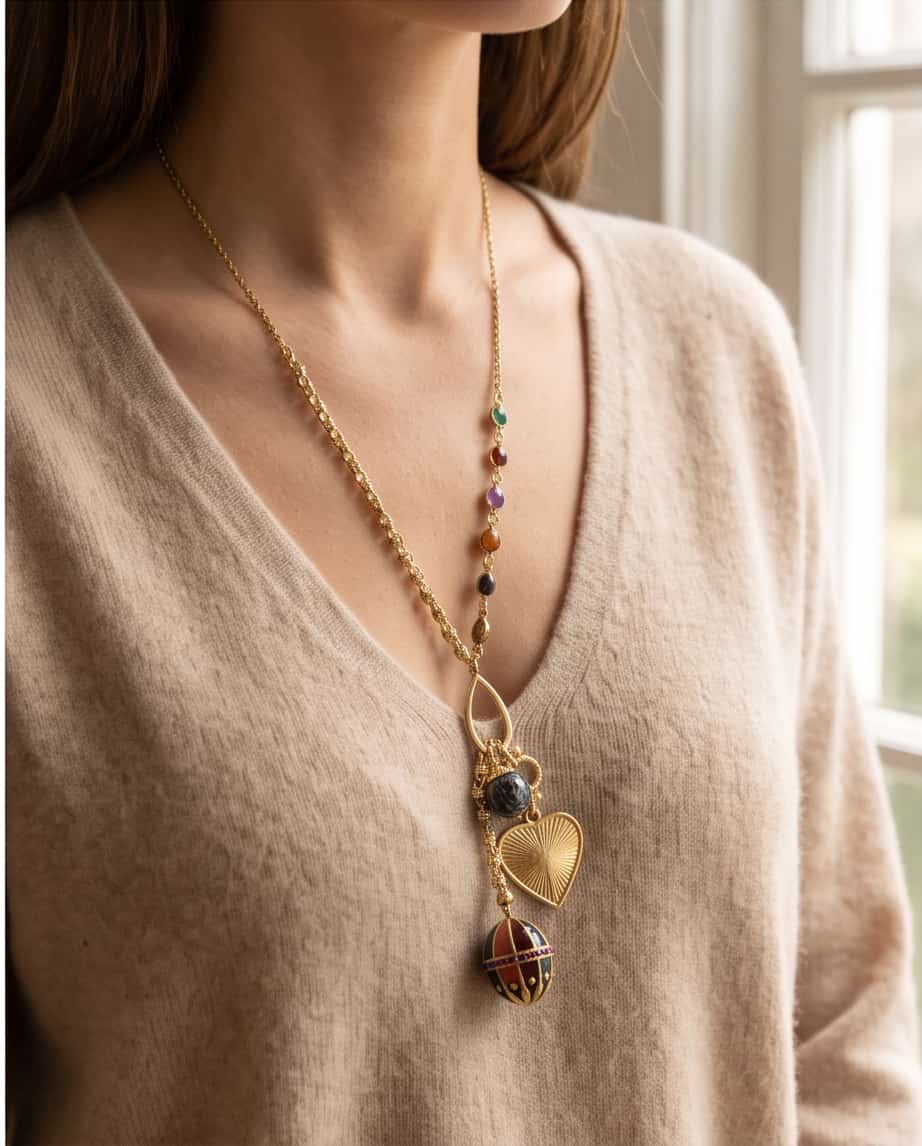 Collana lunga acciaio 80cm