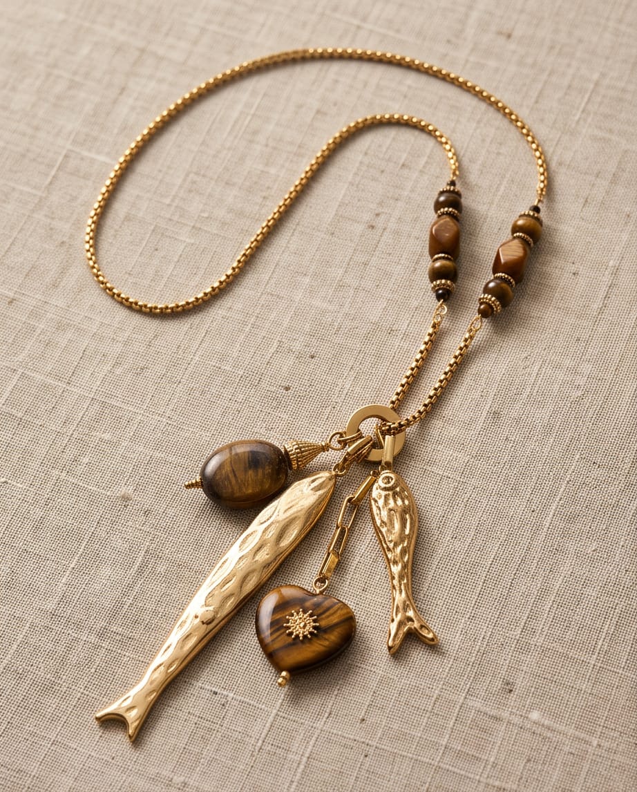 Collana lunga acciaio 85cm