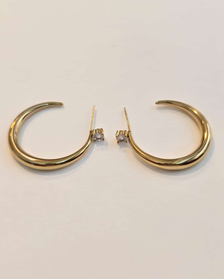 Orecchini cerchi acciaio cm3 zircone