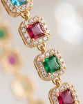 Bracciale regolabile acciaio quadratini strass