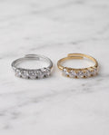 Anello acciaio 5 zirconi