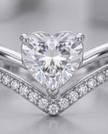 Anello acciaio cuore zirconia