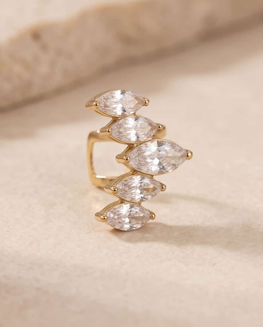 Ear Cuff acciaio 5 navette