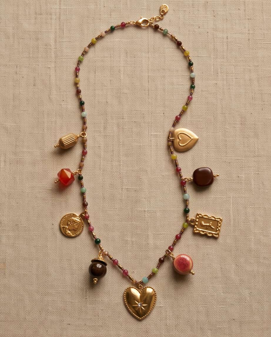 Collana regolabile acciaio charms