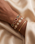Bracciale regolabile acciaio castoni strass