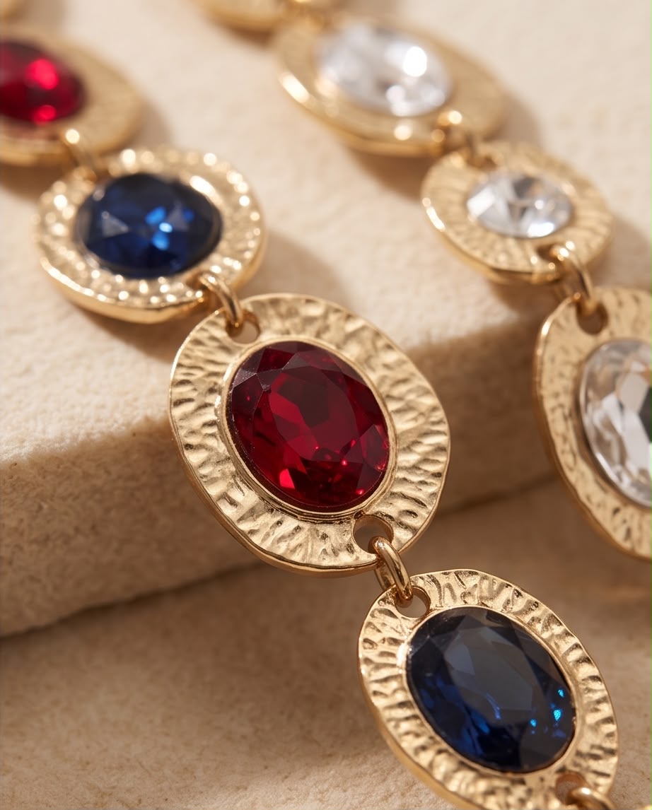 Bracciale regolabile acciaio castoni strass