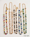 Collana regolabile acciaio castoni cristallo