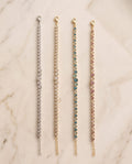 Bracciale regolabile acciaio tennis strass tondi