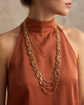 Collana lunga metallo 85cm cubetti vetro