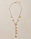 Collana regolabile acciaio monetine strass