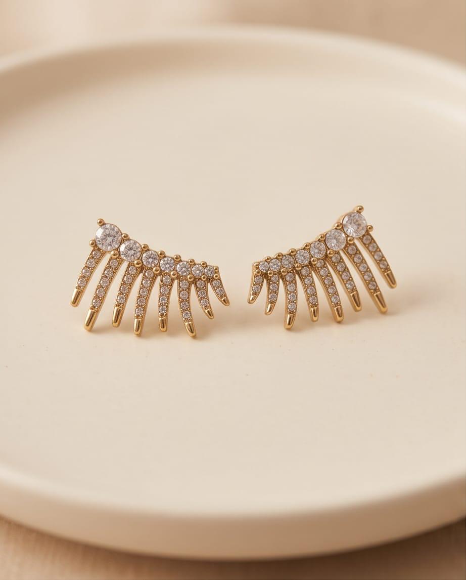 Orecchini lobo acciaio ciglia strass