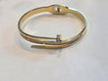 Bracciale rigido acciaio chiodino strass