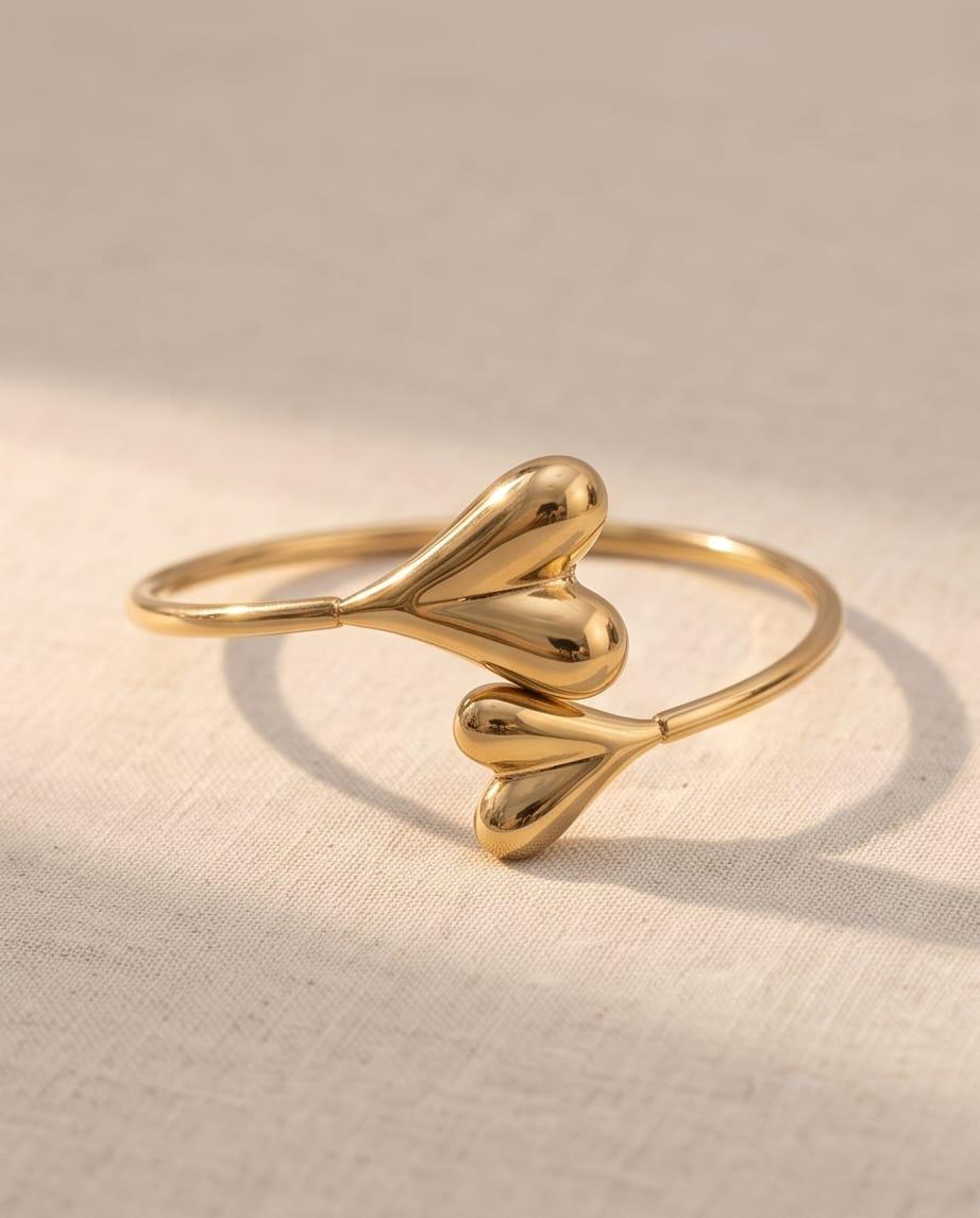 Bracciale rigido acciaio cuori