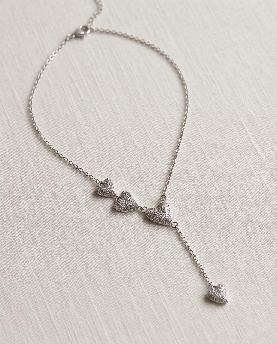 Collana regolabile acciaio 4 cuori
