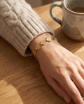 Bracciale regolabile acciaio quadrifogli martellati