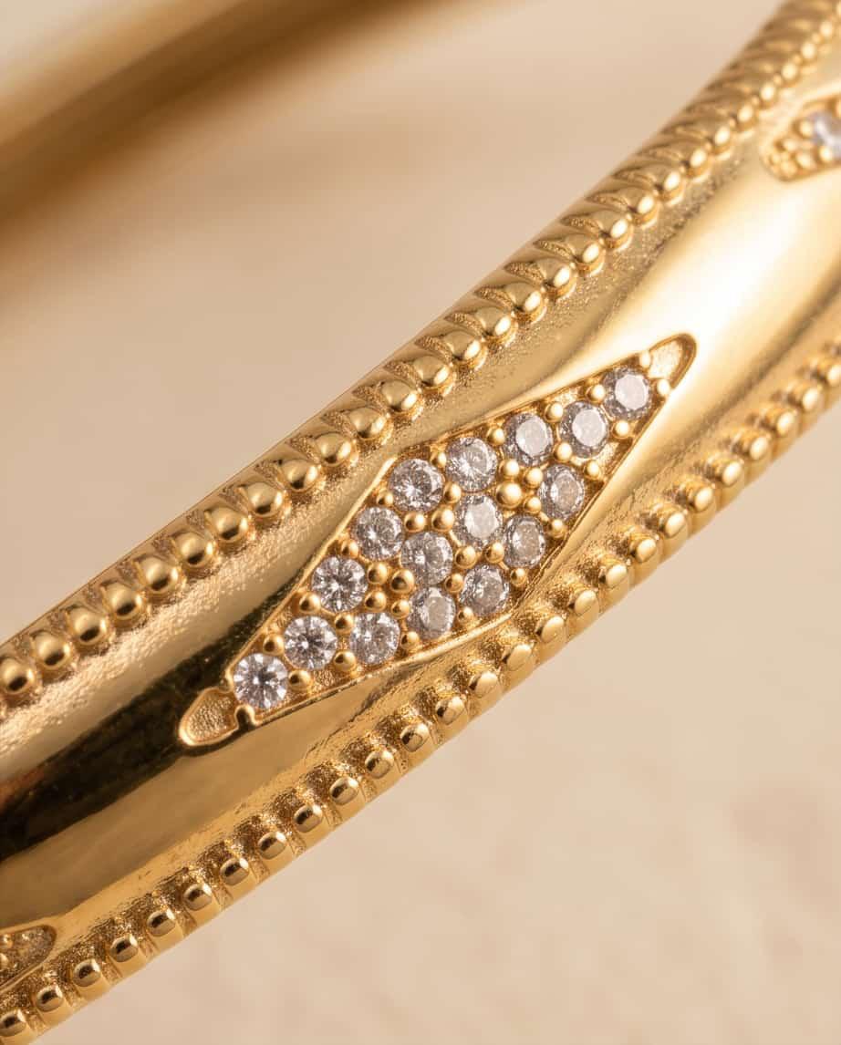 Bracciale rigido acciaio strass