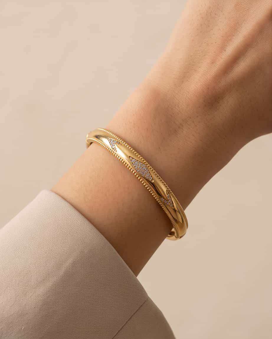 Bracciale rigido acciaio strass