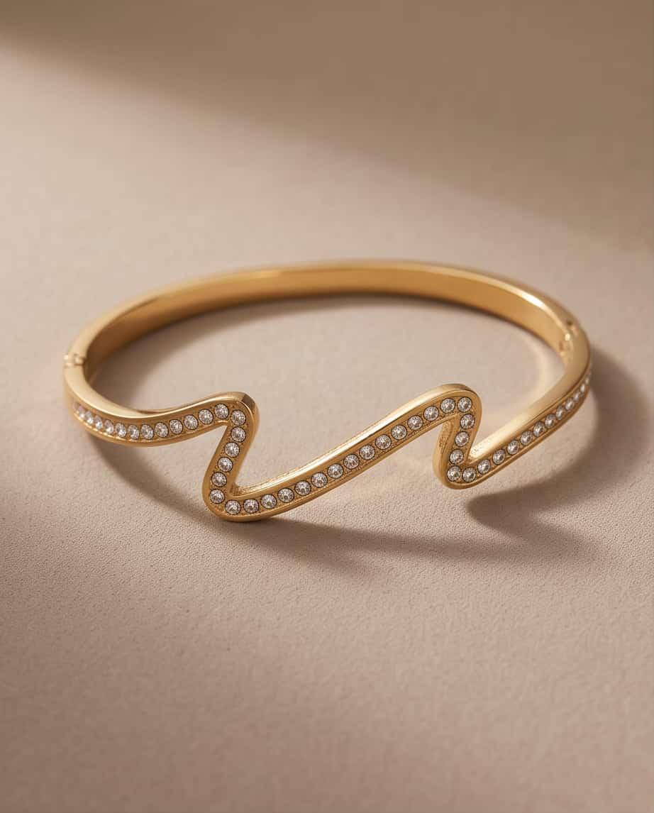 Bracciale rigido acciaio zigzag