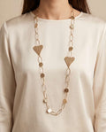 Collana lunga acciaio 80cm cuori