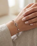 Bracciale regolabile acciaio nodi e zirconi