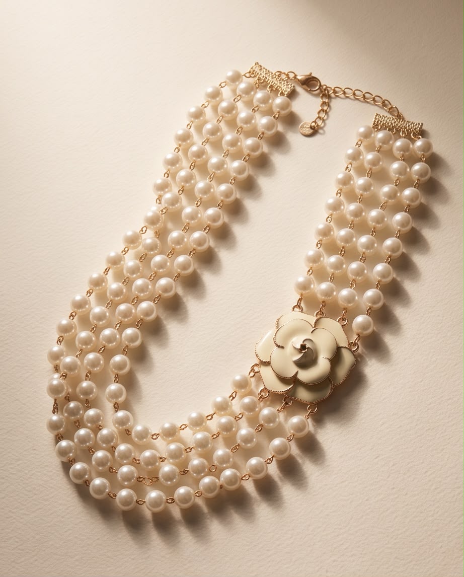 Collana perle regolabile multifilo