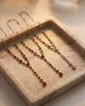 Collana regolabile acciaio castoni pietra