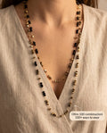Collana lunga acciaio ematite 100cm