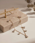 Collana regolabile acciaio gocce strass