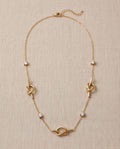 Collana regolabile acciaio nodini e strass