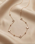 Collana regolabile acciaio fiori strass