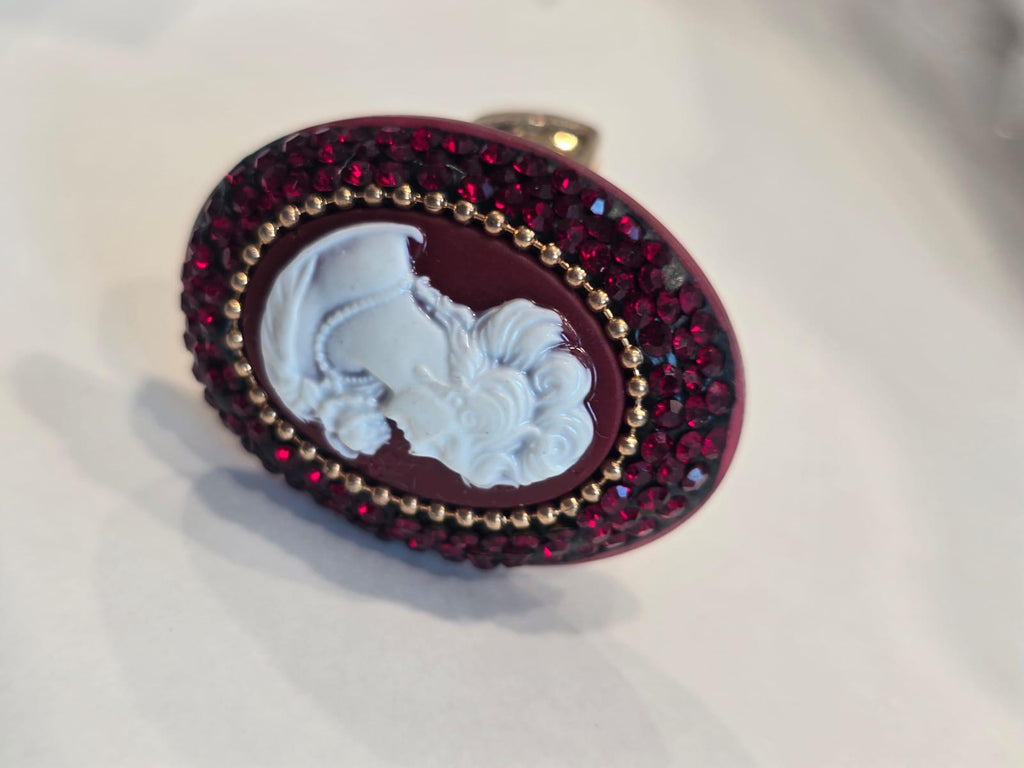 Anello metallo resina cammeo