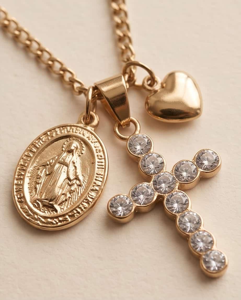 Collana regolabile acciaio croce