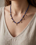Collana regolabile acciaio pietre e fiori
