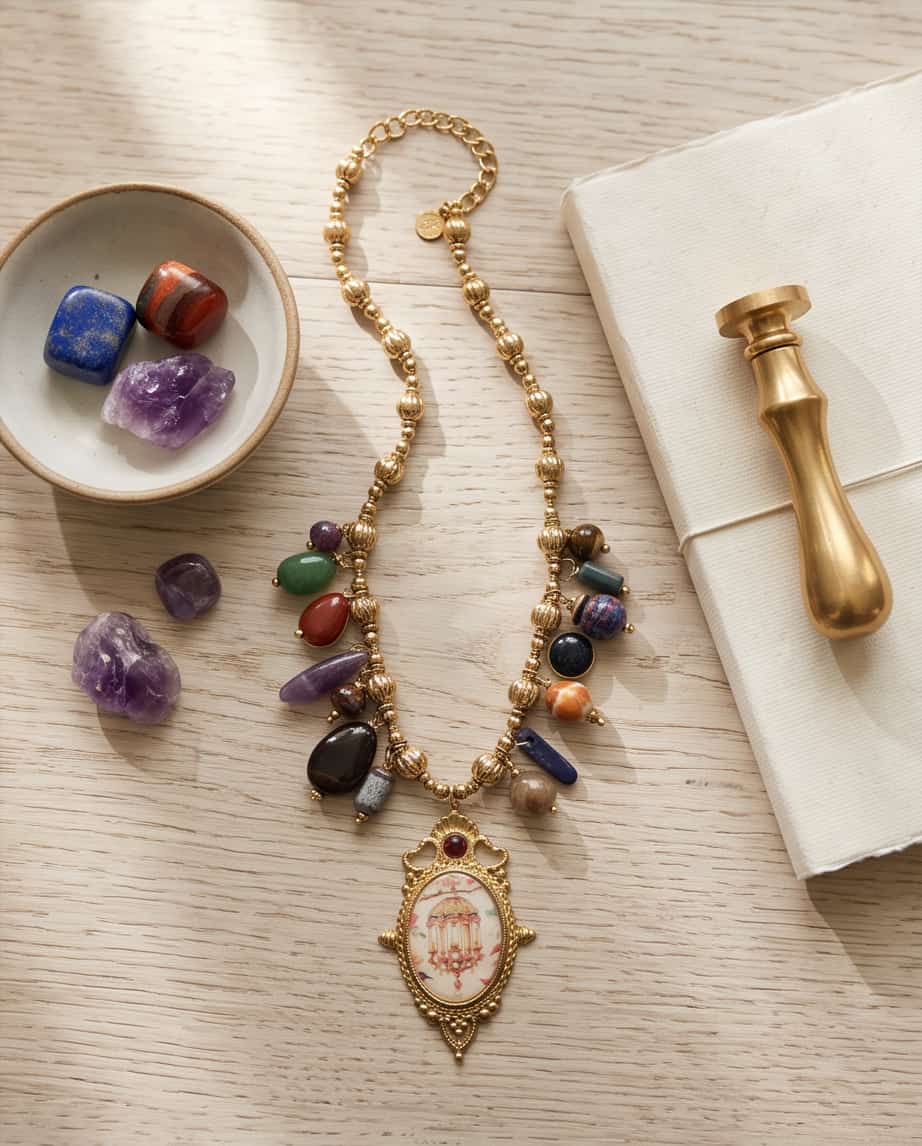 Collana regolabile acciaio arazzo dipinto