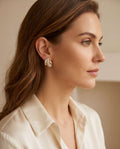Orecchini lobo metallo ottone strass
