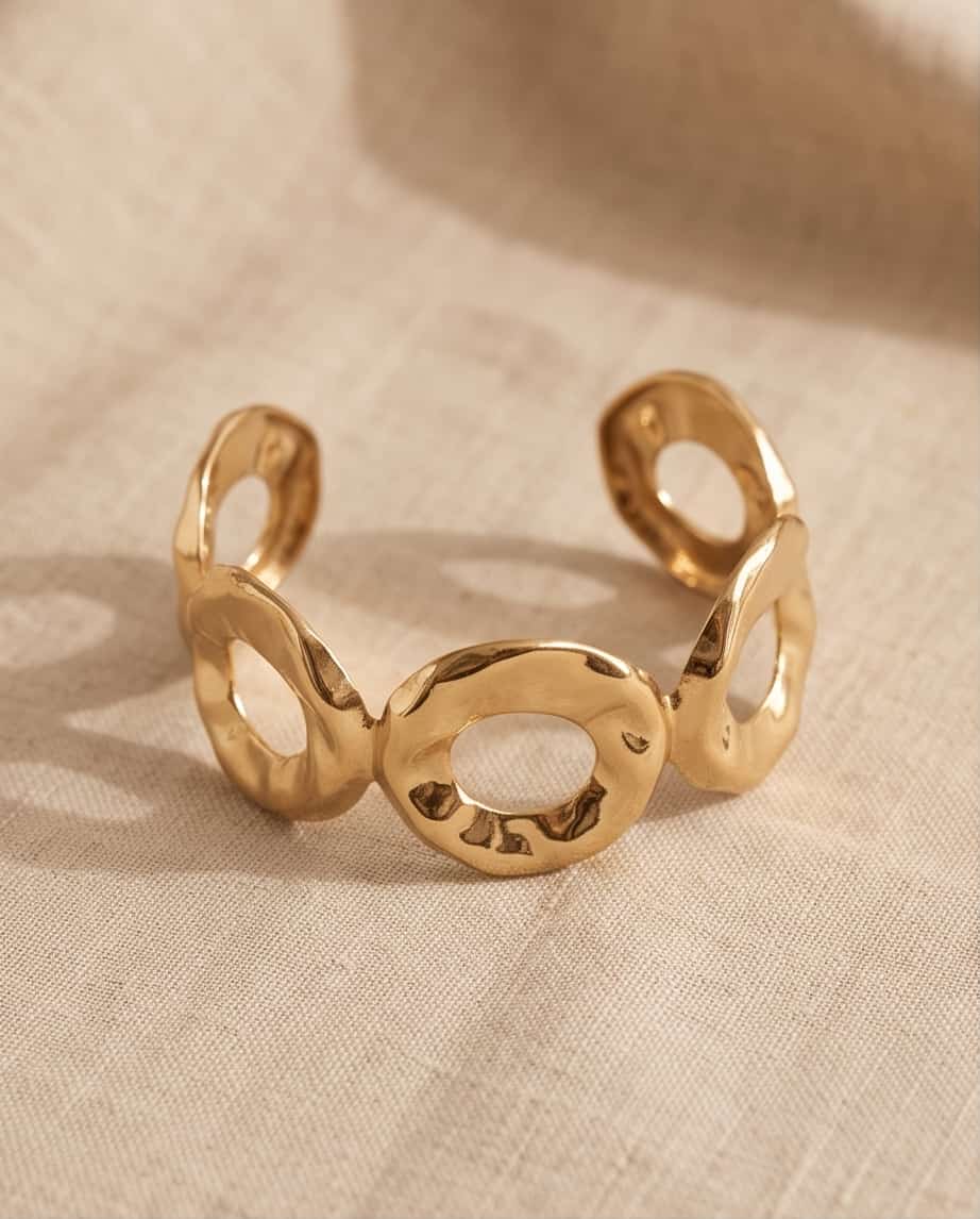 Bracciale rigido acciaio cerchi martellati