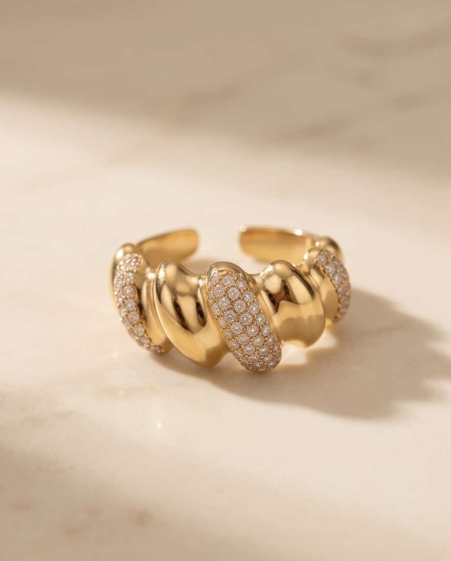 Anello acciaio ovali strass