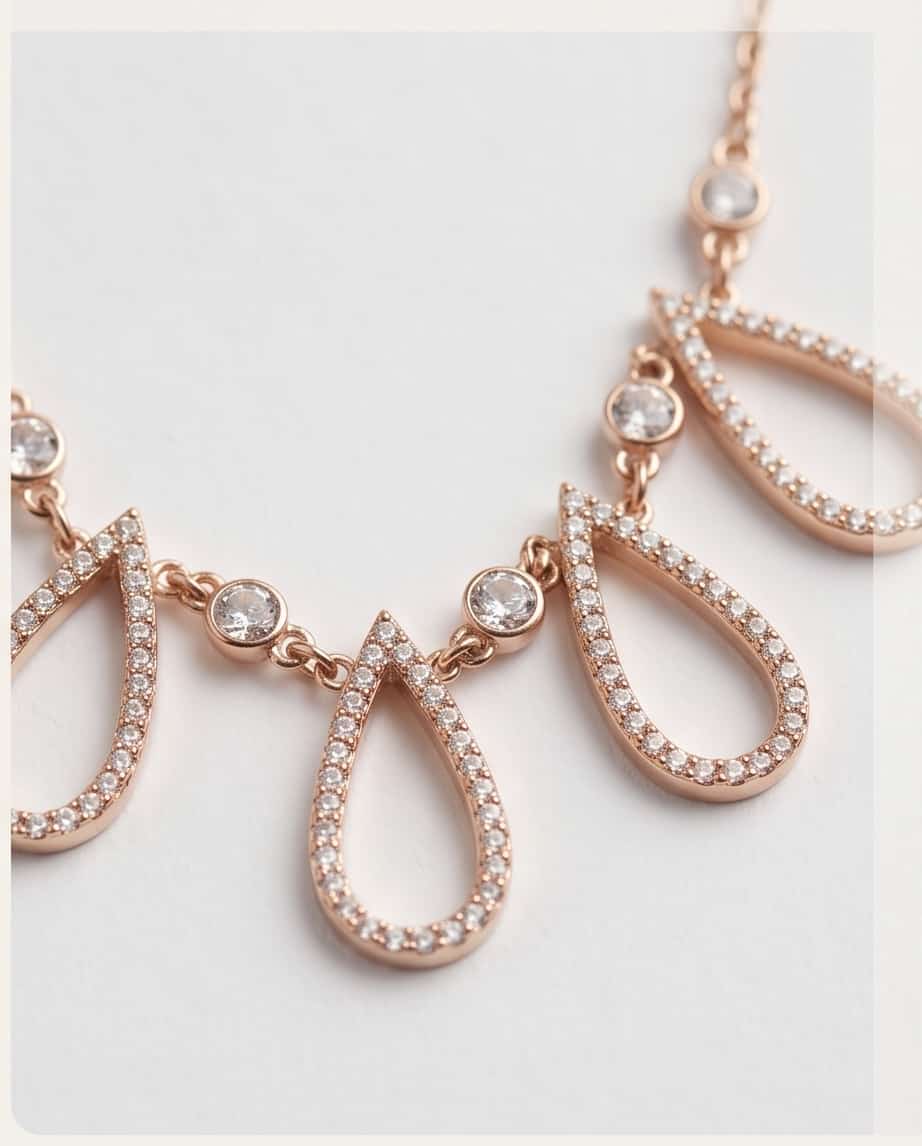 Collana regolabile acciaio ovali strass