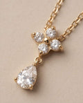 Collana regolabile acciaio fiore zirconi