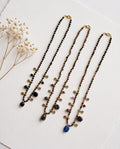 Collana regolabile acciaio charms pietra fiorellini
