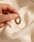 Orecchini cerchio acciaio strass 3cm