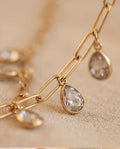 Collana regolabile acciaio gocce strass