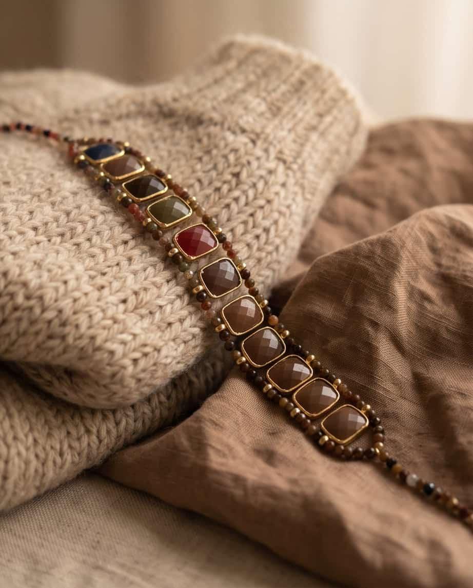 Collana choker acciaio pietra