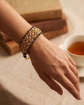Bracciale regolabile acciaio corda pietre