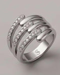Anello acciaio fascia strass