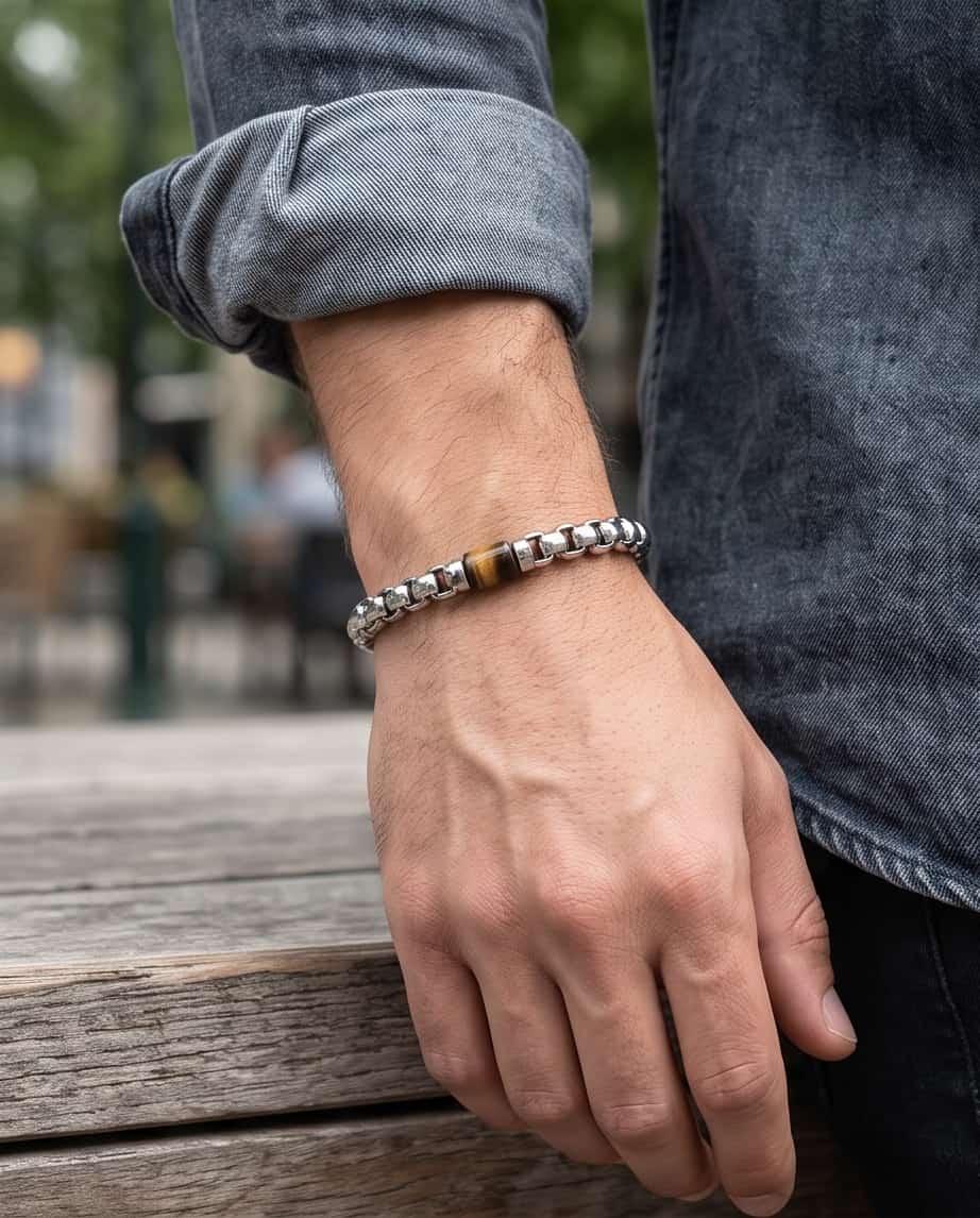 Uomo bracciale acciaio