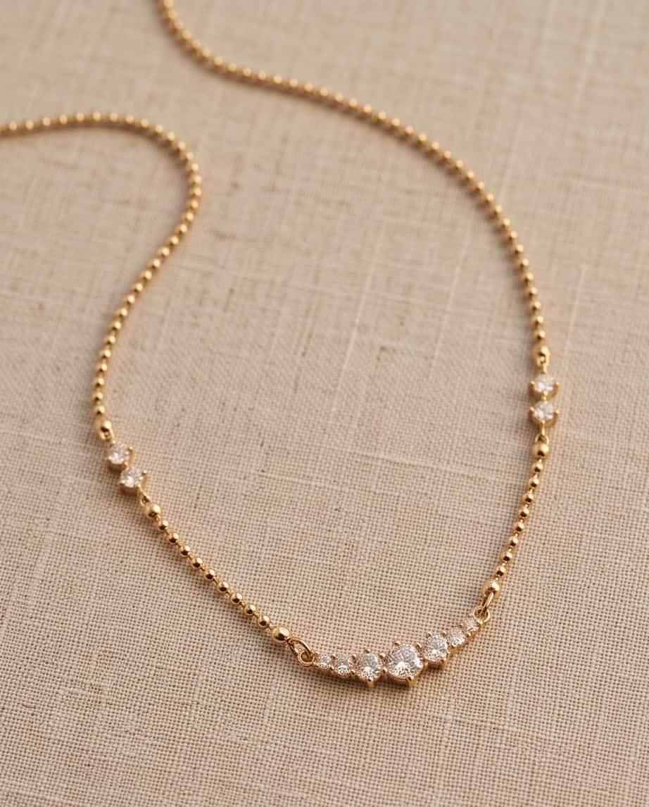 Collana regolabile acciaio barretta strass