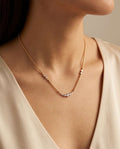 Collana regolabile acciaio barretta strass