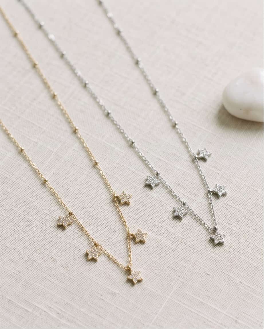 Collana regolabile acciaio stelline